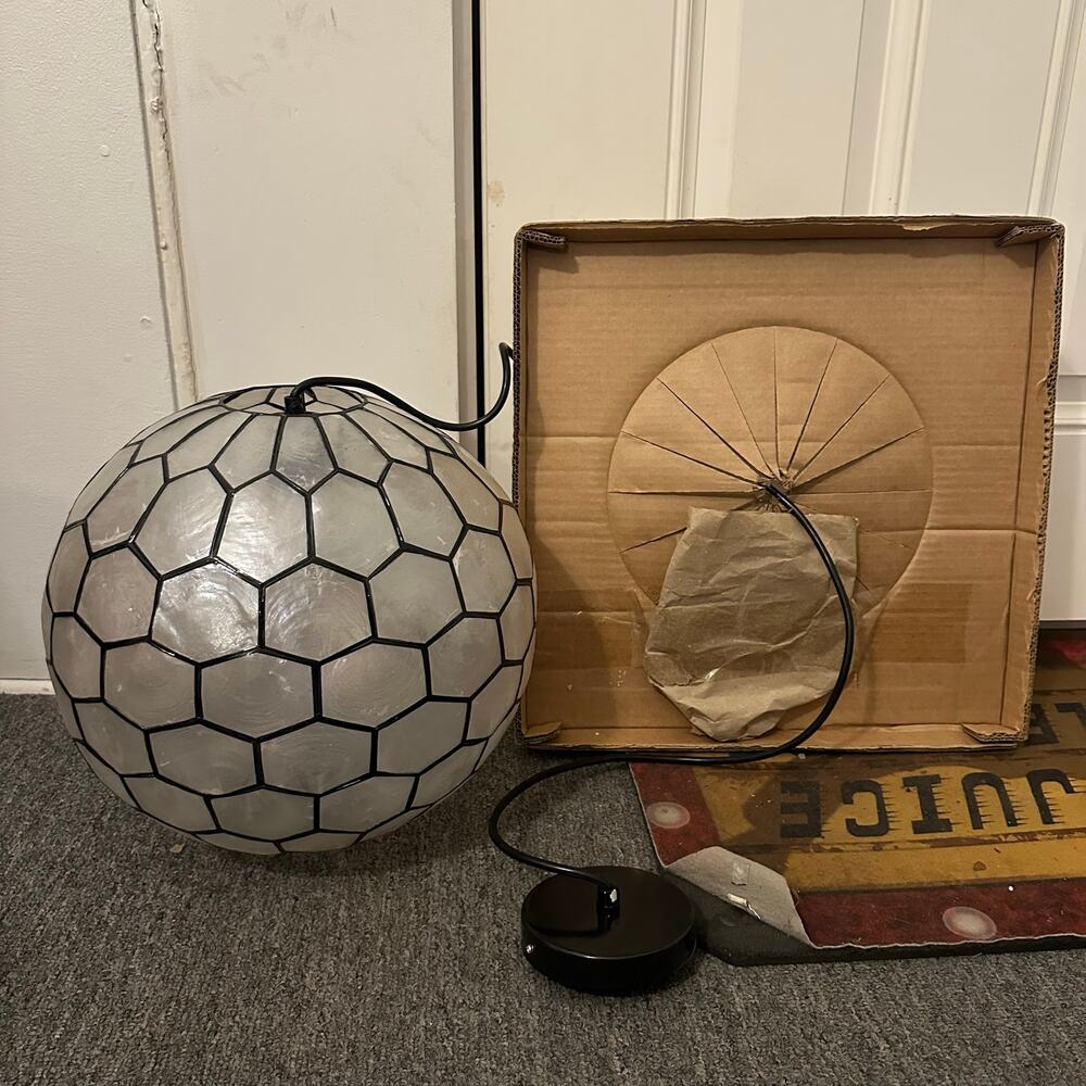 Creative Co-Op Capiz Honeycomb Ceiling Light